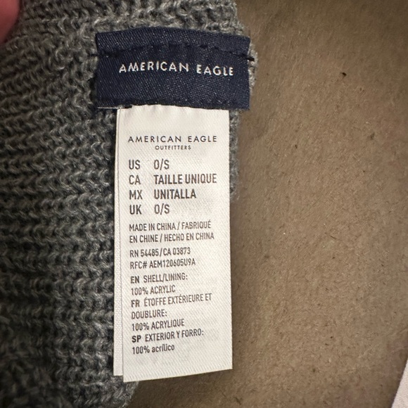 American Eagle Outfitters Grey Knit Beanie Hat, One Size Fits All, New - Picture 3 of 3
